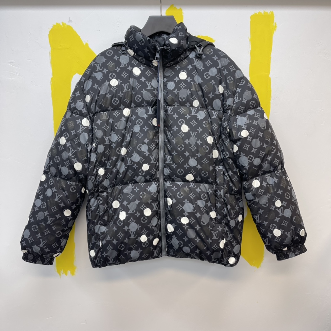 LV-Hand painted polka dot down coat