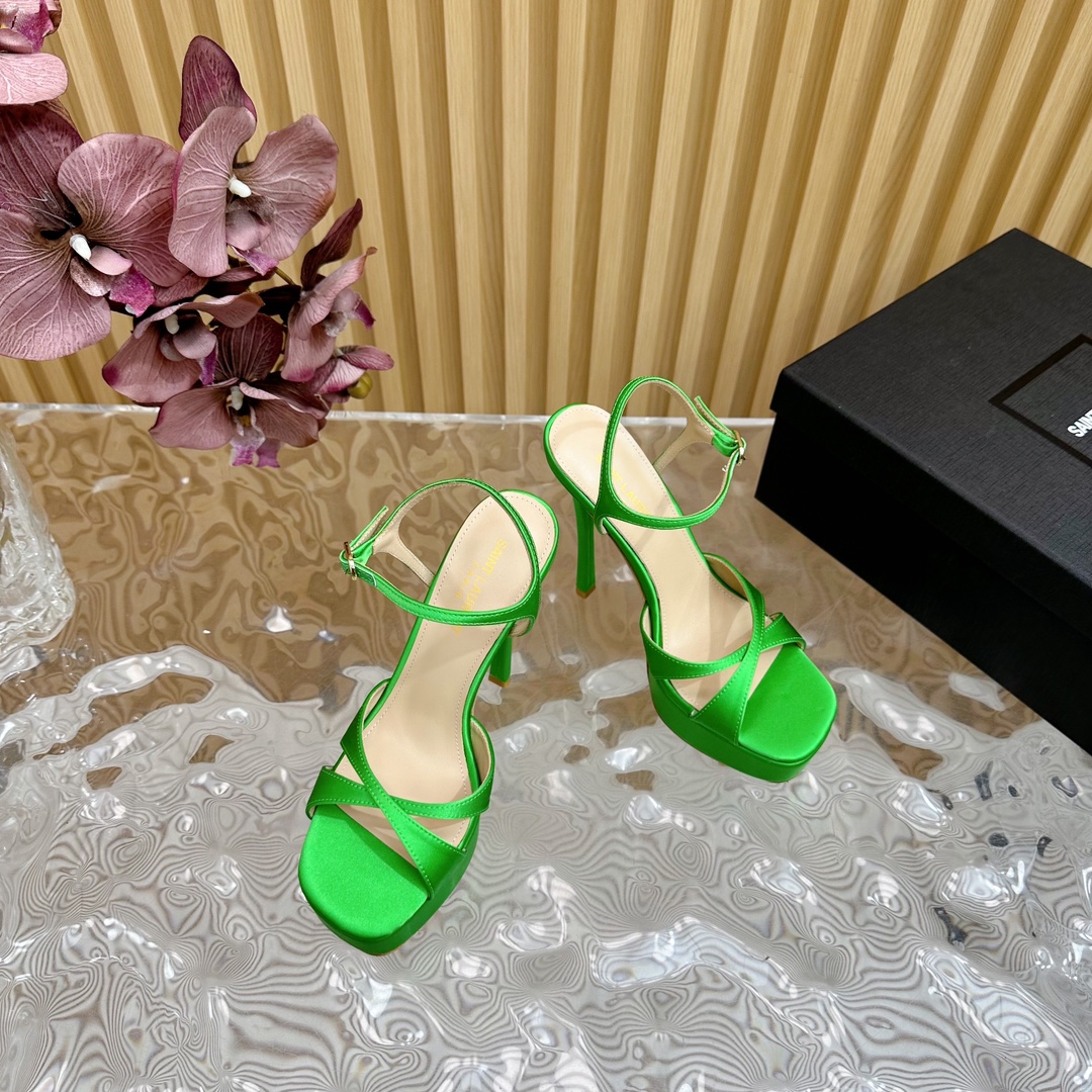 Saint Laurent high-heeled sandals-green