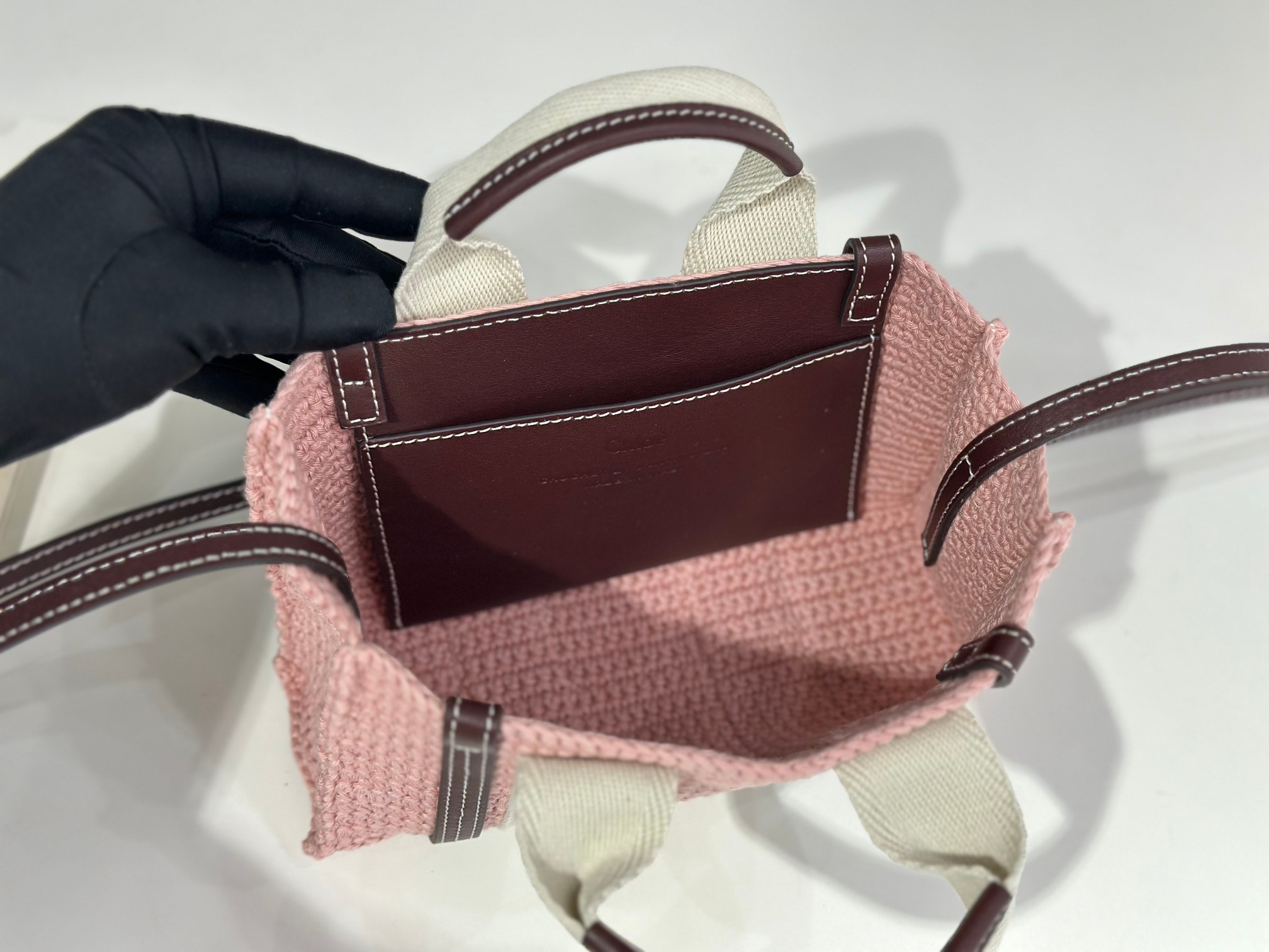 Chloé Mini Woody Tote Bag in Crochet