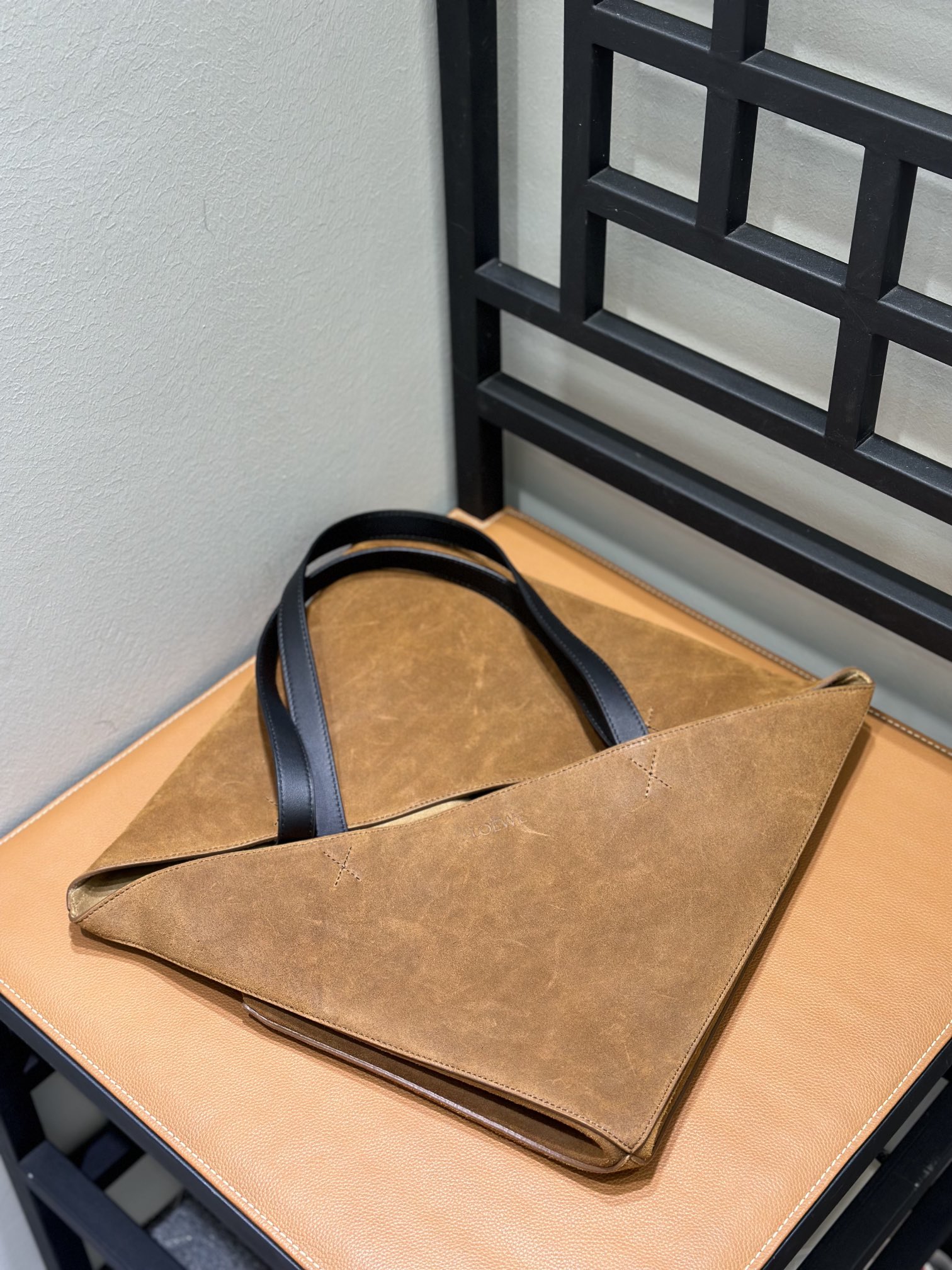Loewe XL Puzzle Fold tote in shiny calfskin