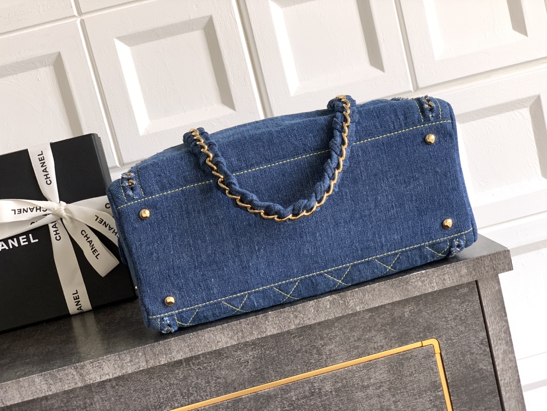 CHANEL Denim Bowling Bag