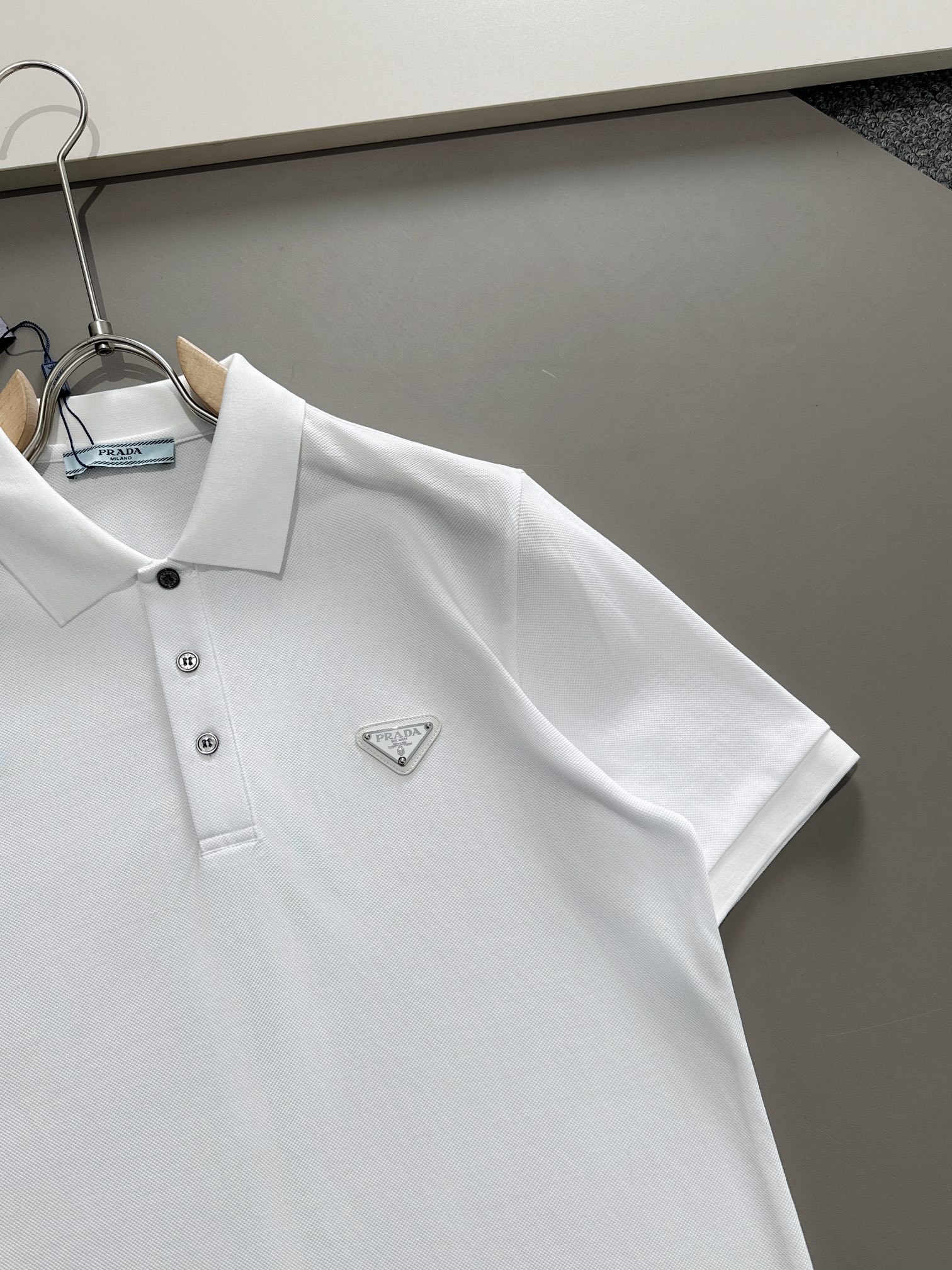 PRADA 25SS New Season Piqué Cotton Polo Shirt