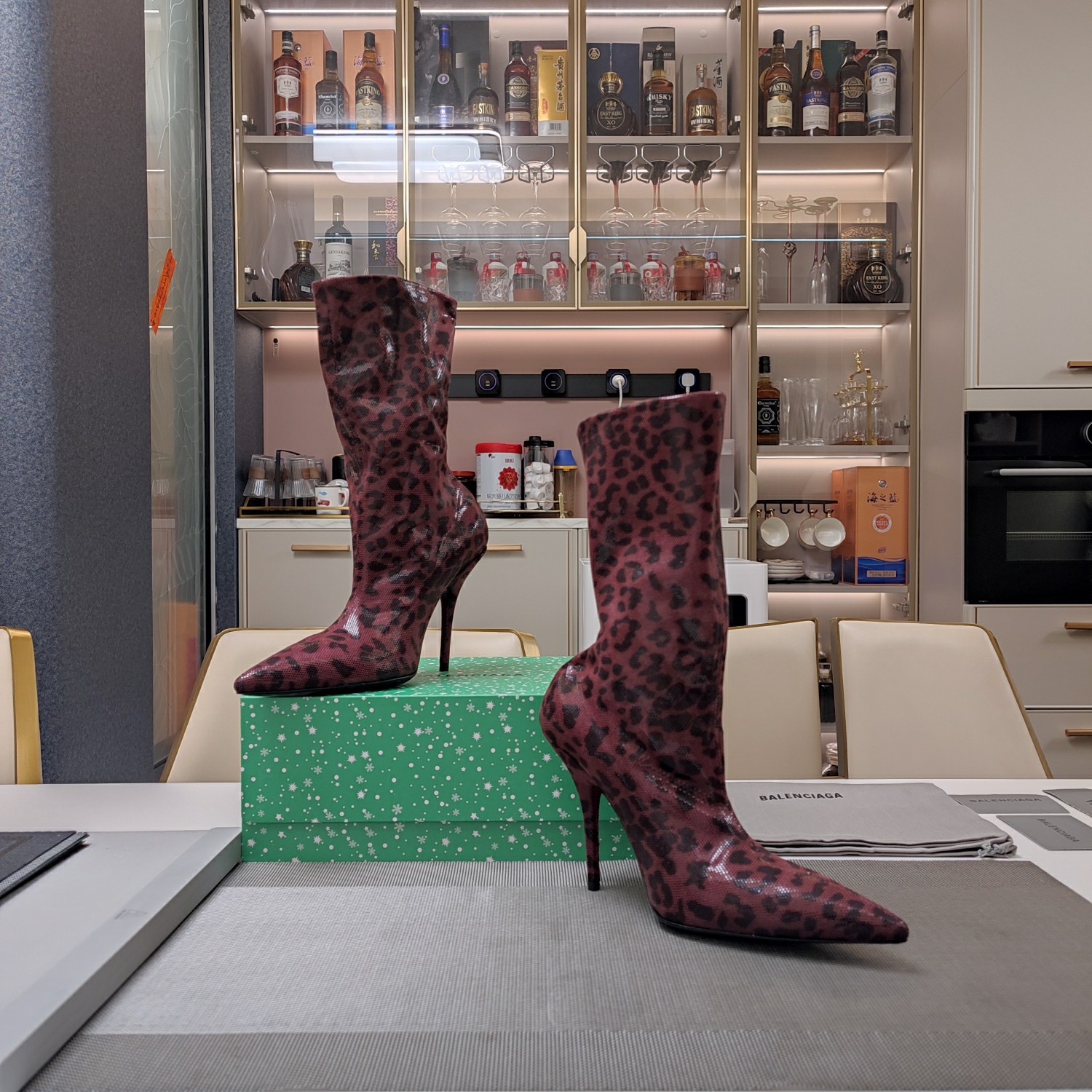 Balenciaga pointed high-heeled elastic boots