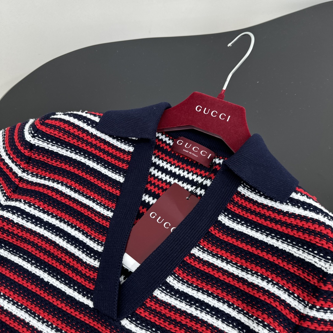 Gucci New Wool Striped Jacquard Dress*
