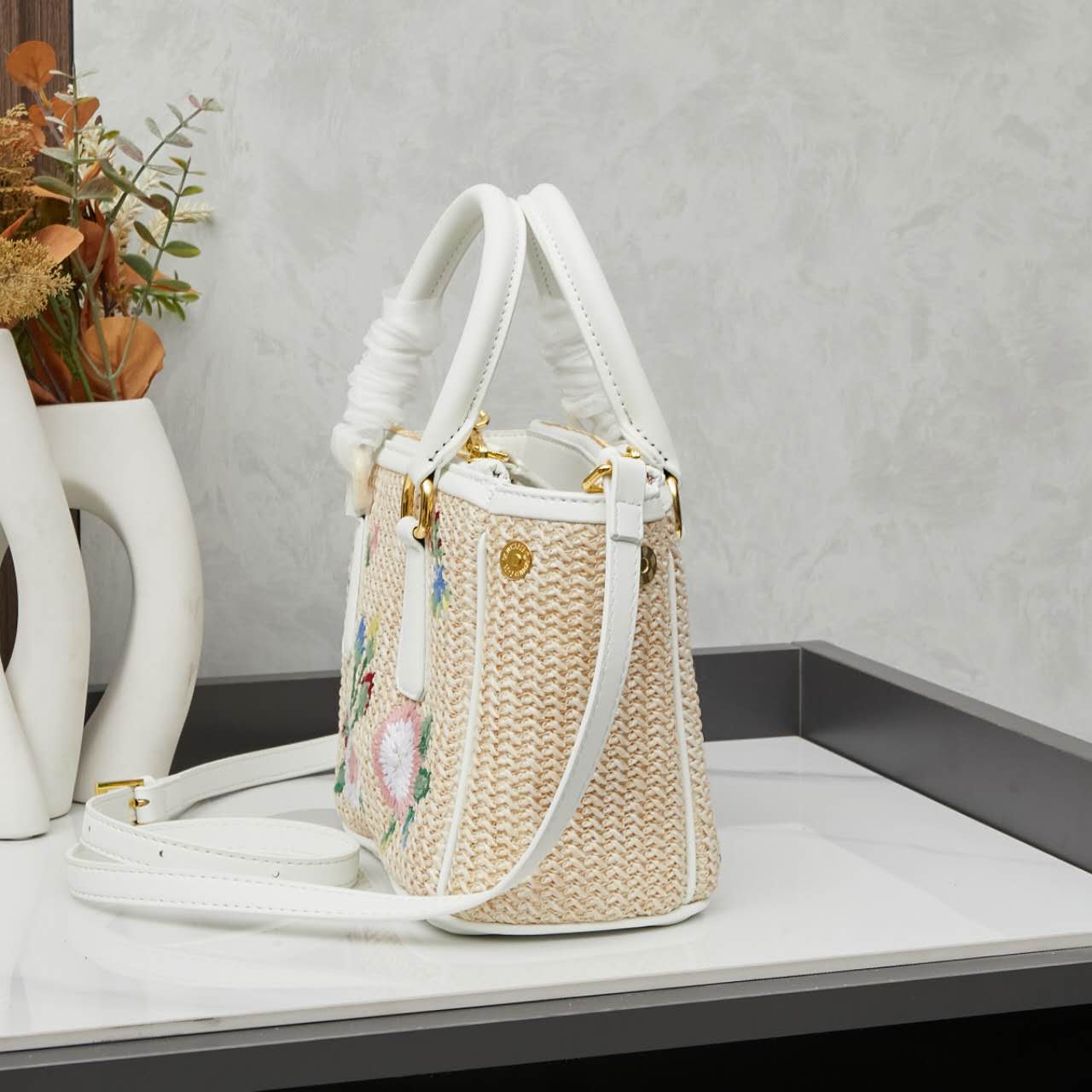 Prada stunning straw bag