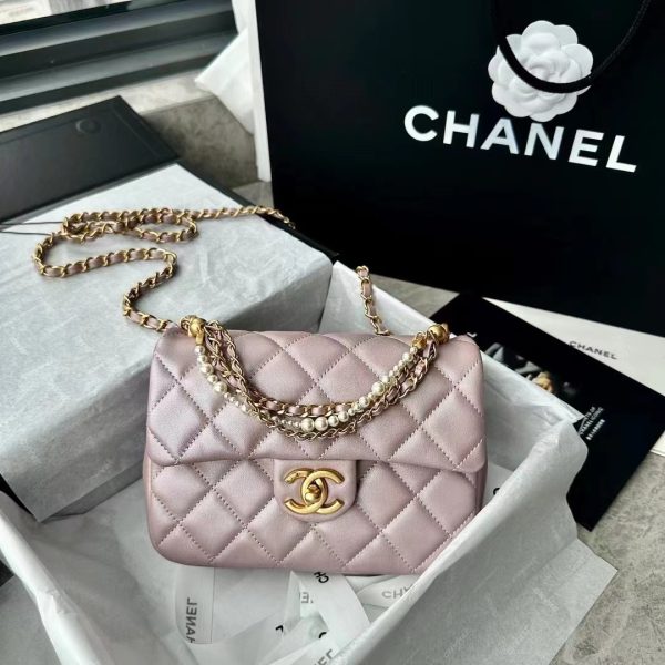 24P new pearl mini cf chain bag