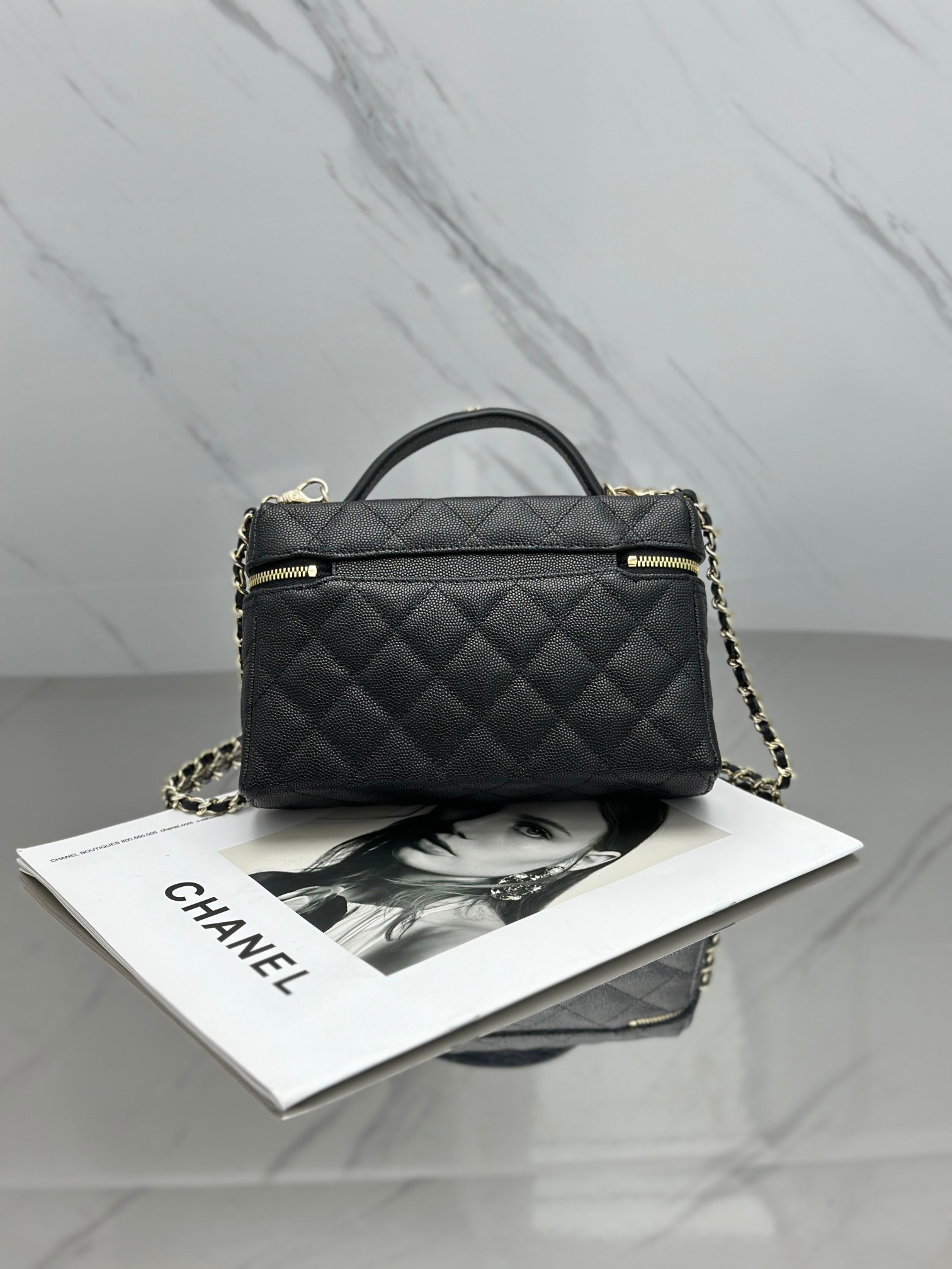 Chanel 25C LP Handle Makeup Bag Box bag