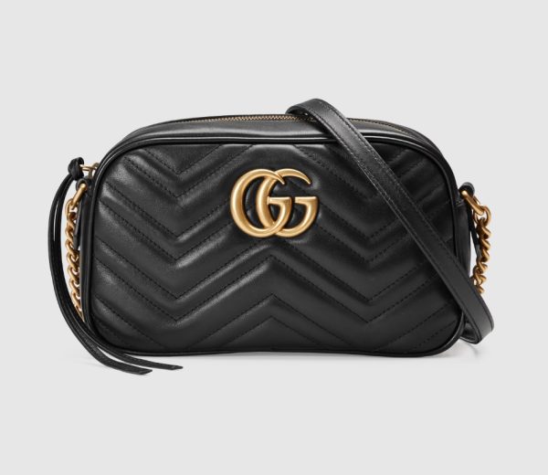 GG MARMONT SMALL MATELASSÉ SHOULDER BAG-Black-447632