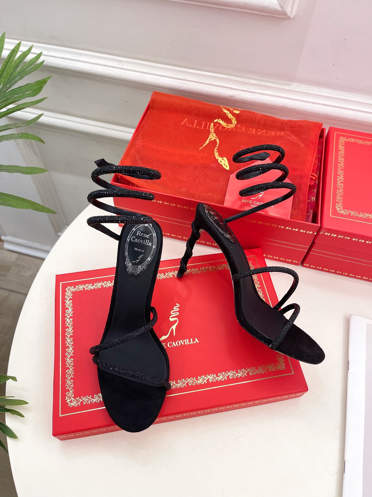 Rene Caovilla RC Crystal Serpent Sandals – 25SS Collection