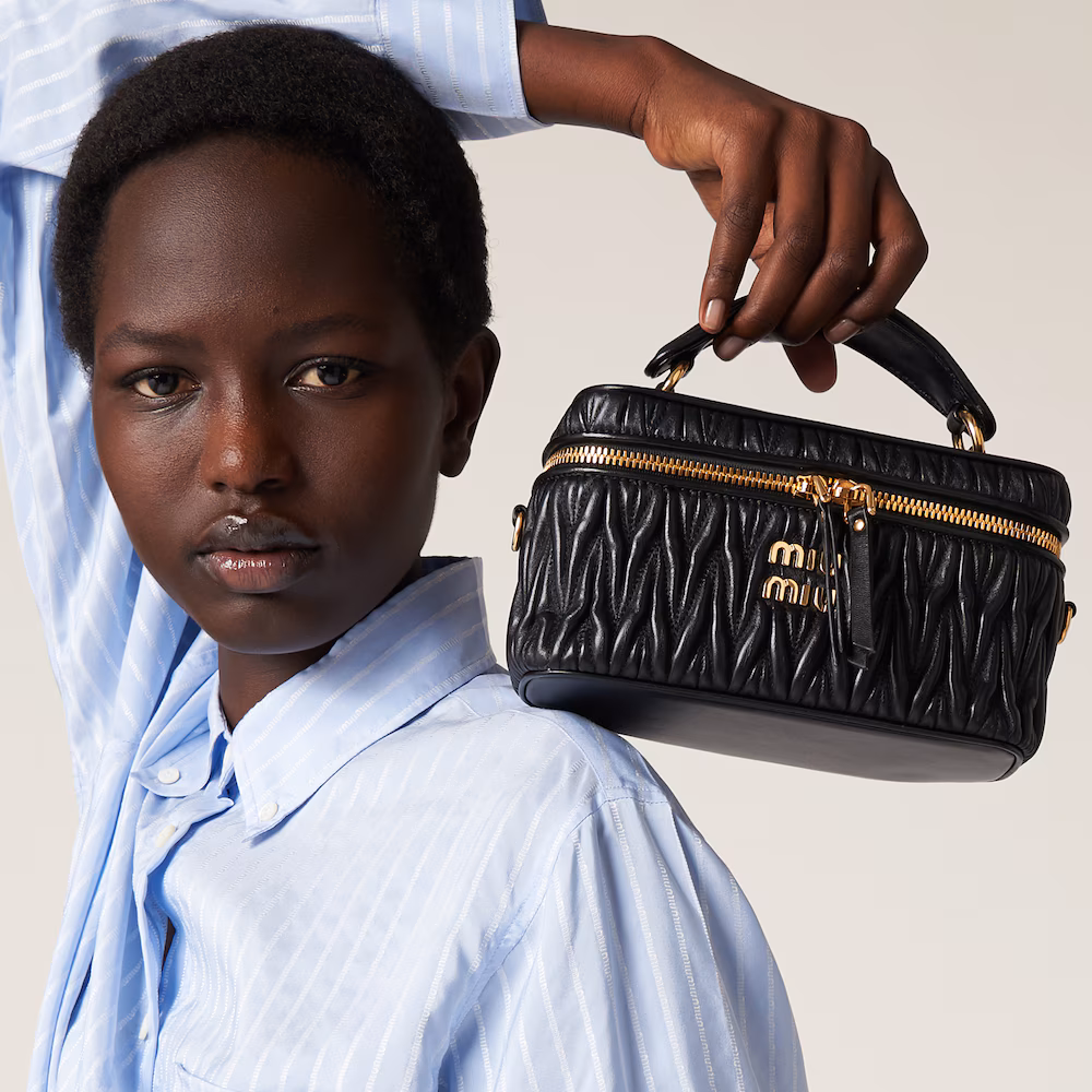 Matelassé nappa leather shoulder bag