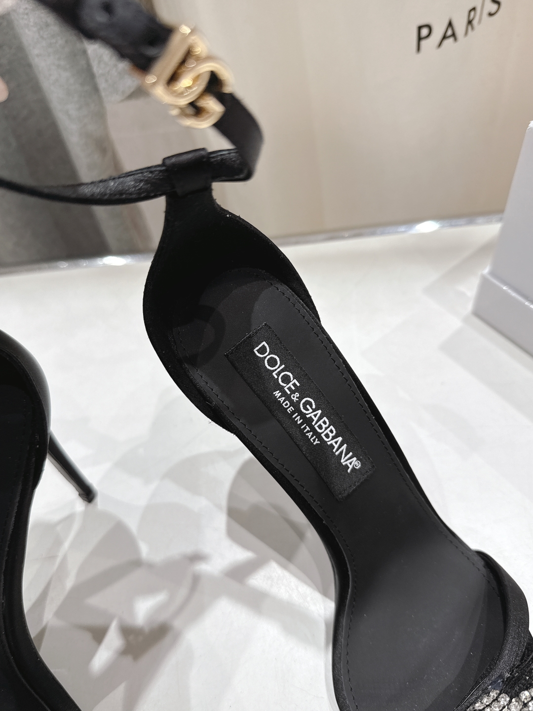 DOLCE&GABBANA Crystal-embellished satin pumps