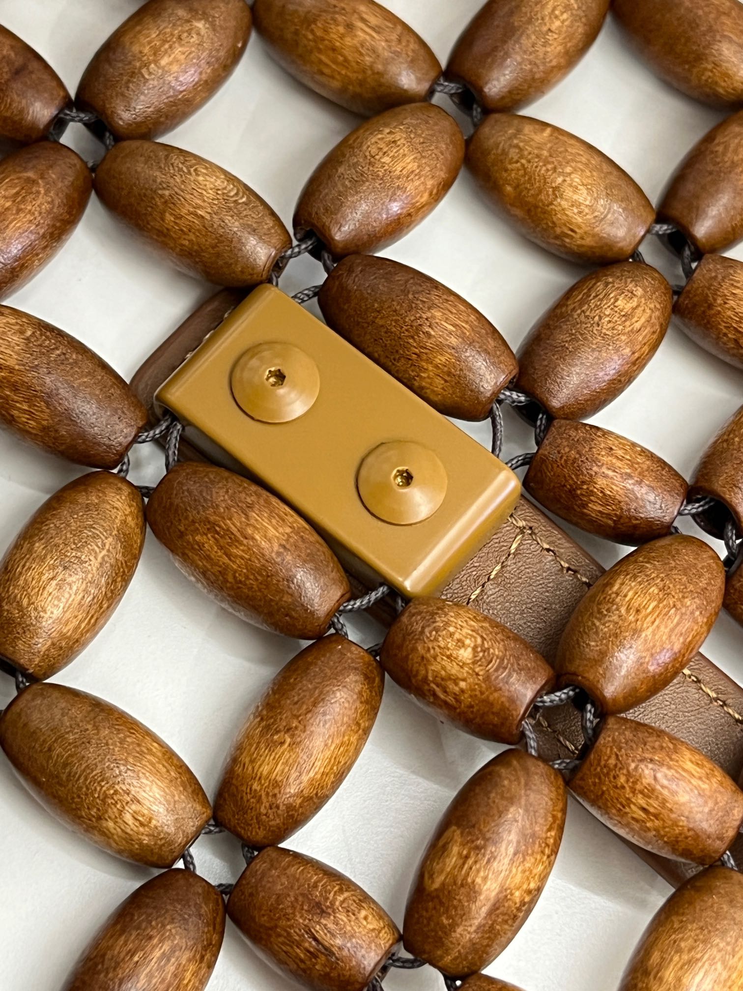 Saint Laurent Le 5 A 7 YSL Beaded Wood Hobo Bag