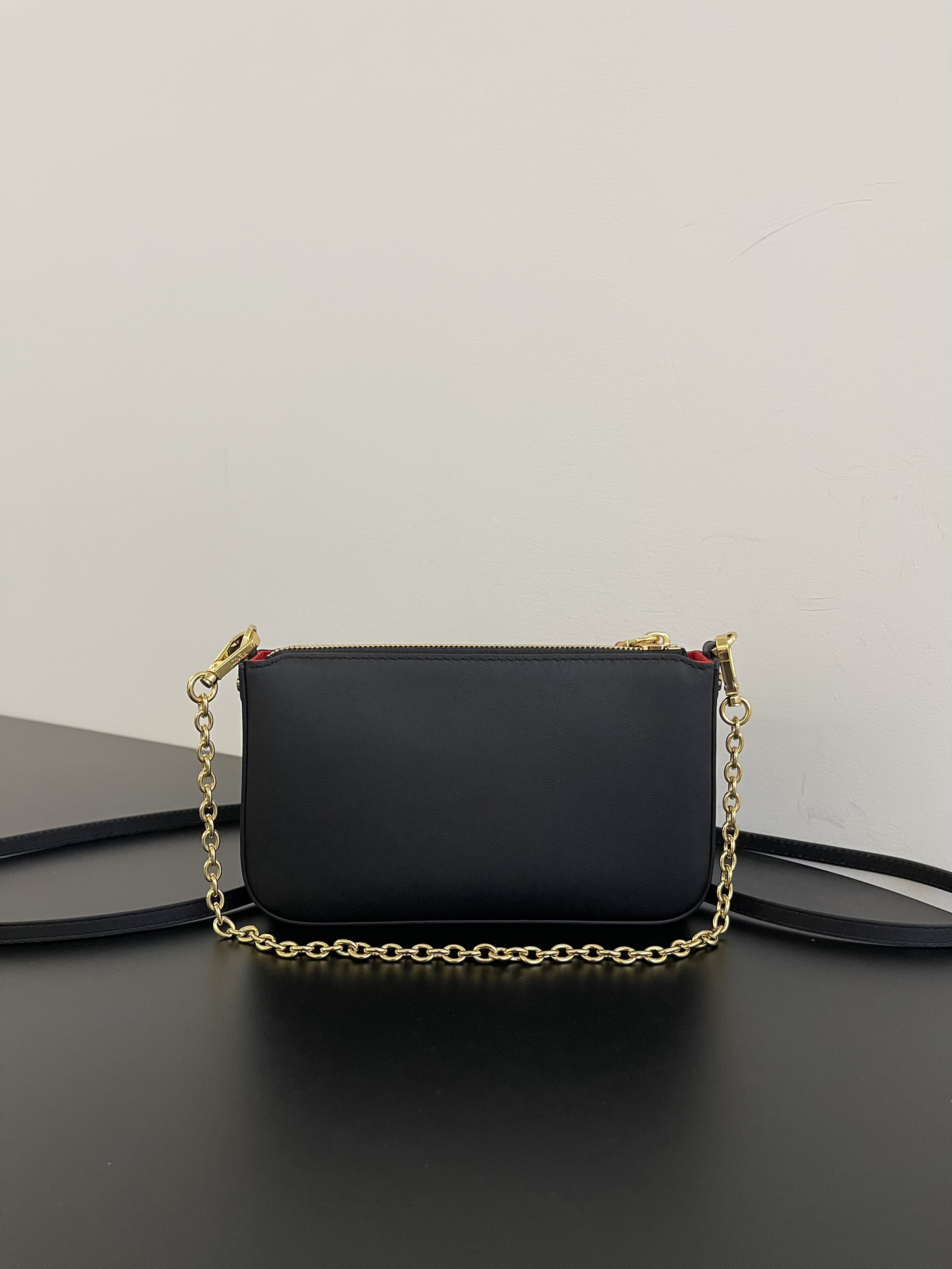 New Baguette Pouch Lunar New Year black leather pouch