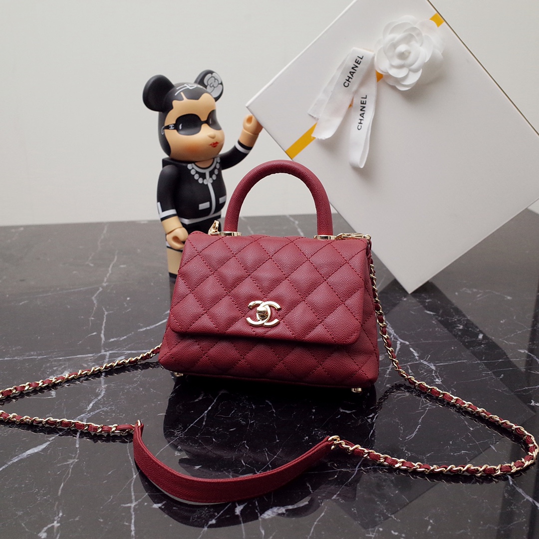 Chanel Coco Handle-Caviar-Red