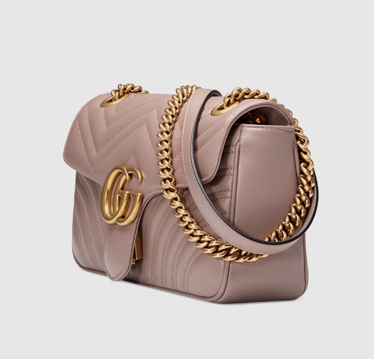 GG MARMONT MATELASSÉ SHOULDER BAG-Dusty Pink-443497