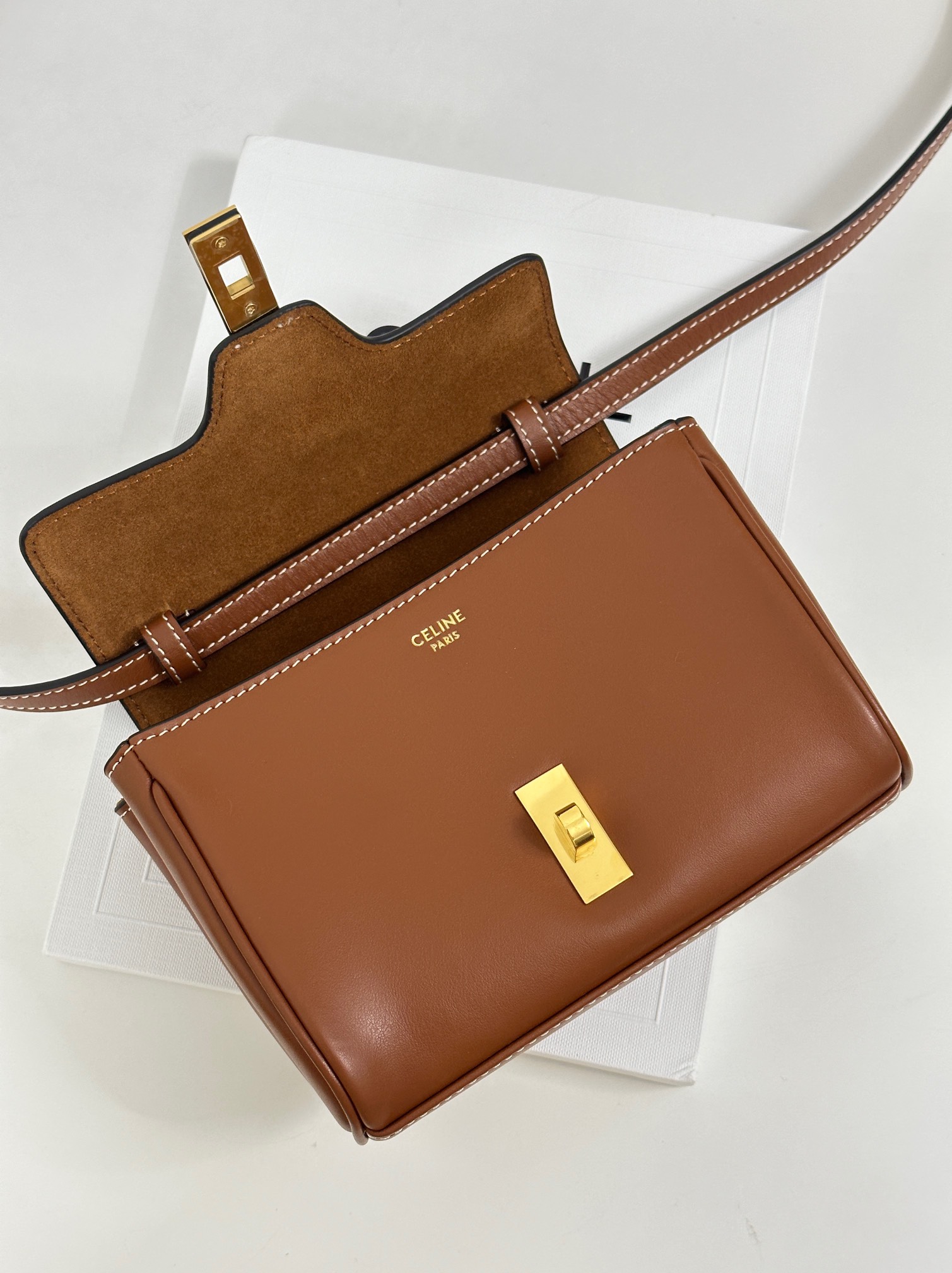 Celine Soft 16 Mini Bag in Caramel