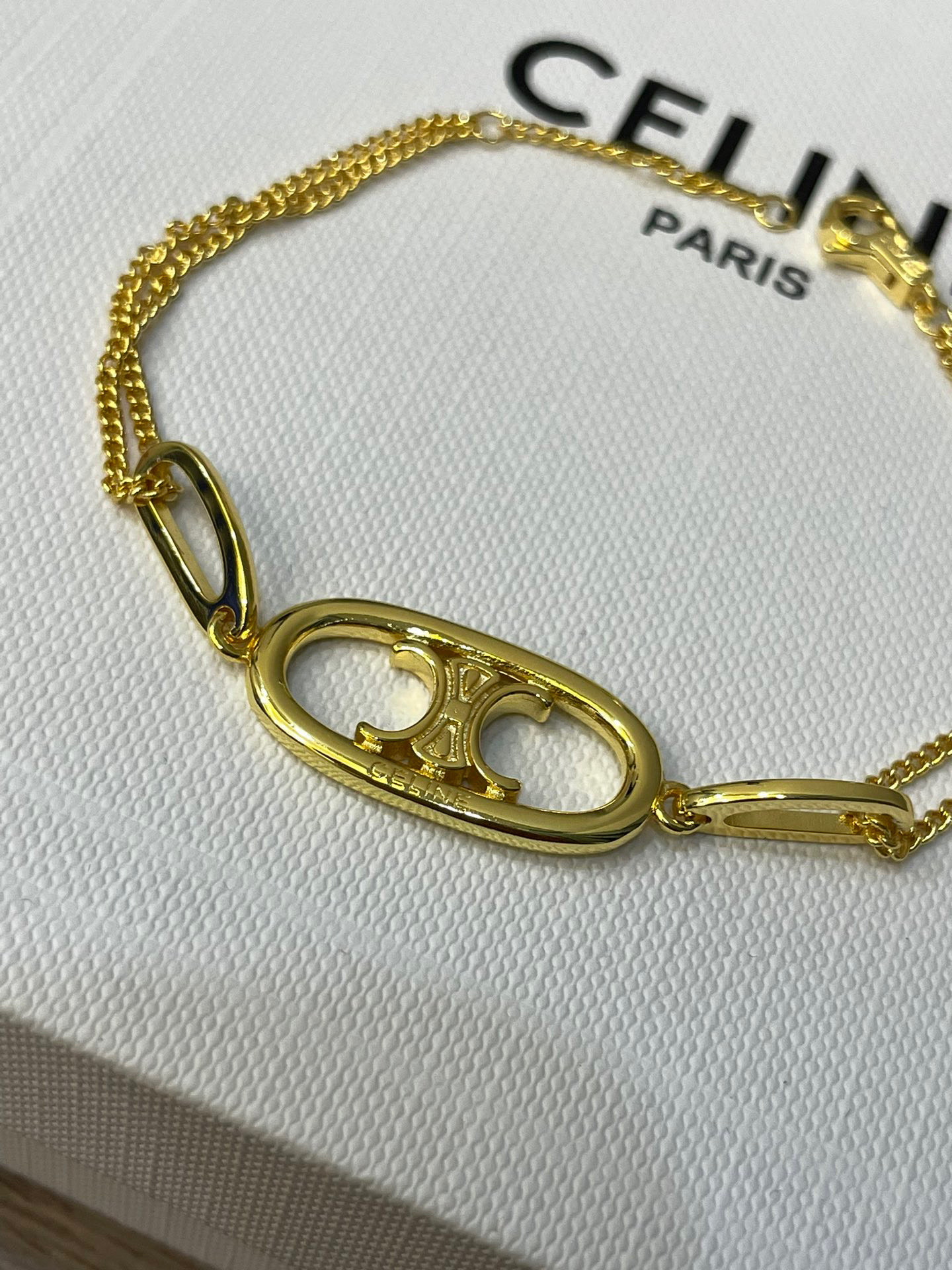 Celine Bracelet Bangle Cuff Gold Mailon Triomphe