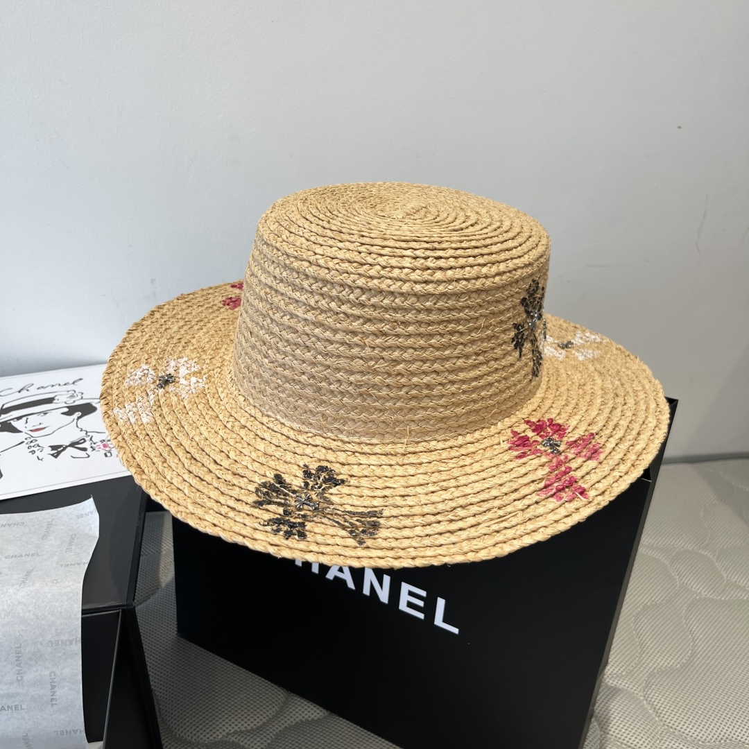 Chrome Hearts-Raffia Straw Sun Hat