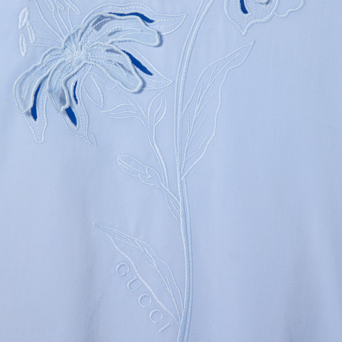 GUCCI Cotton poplin shirt with embroidery