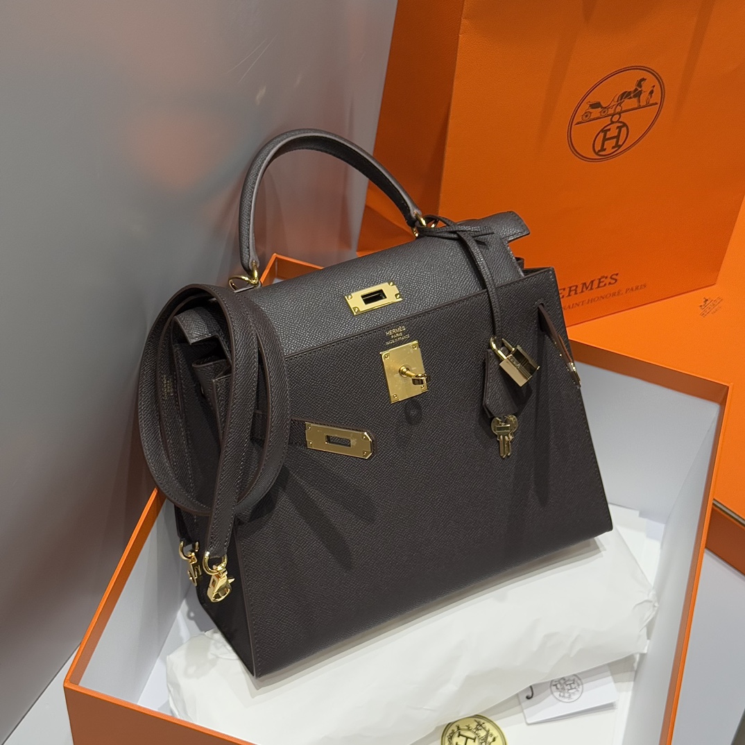 Hermès Ebony Epsom Leather 28cm Tote