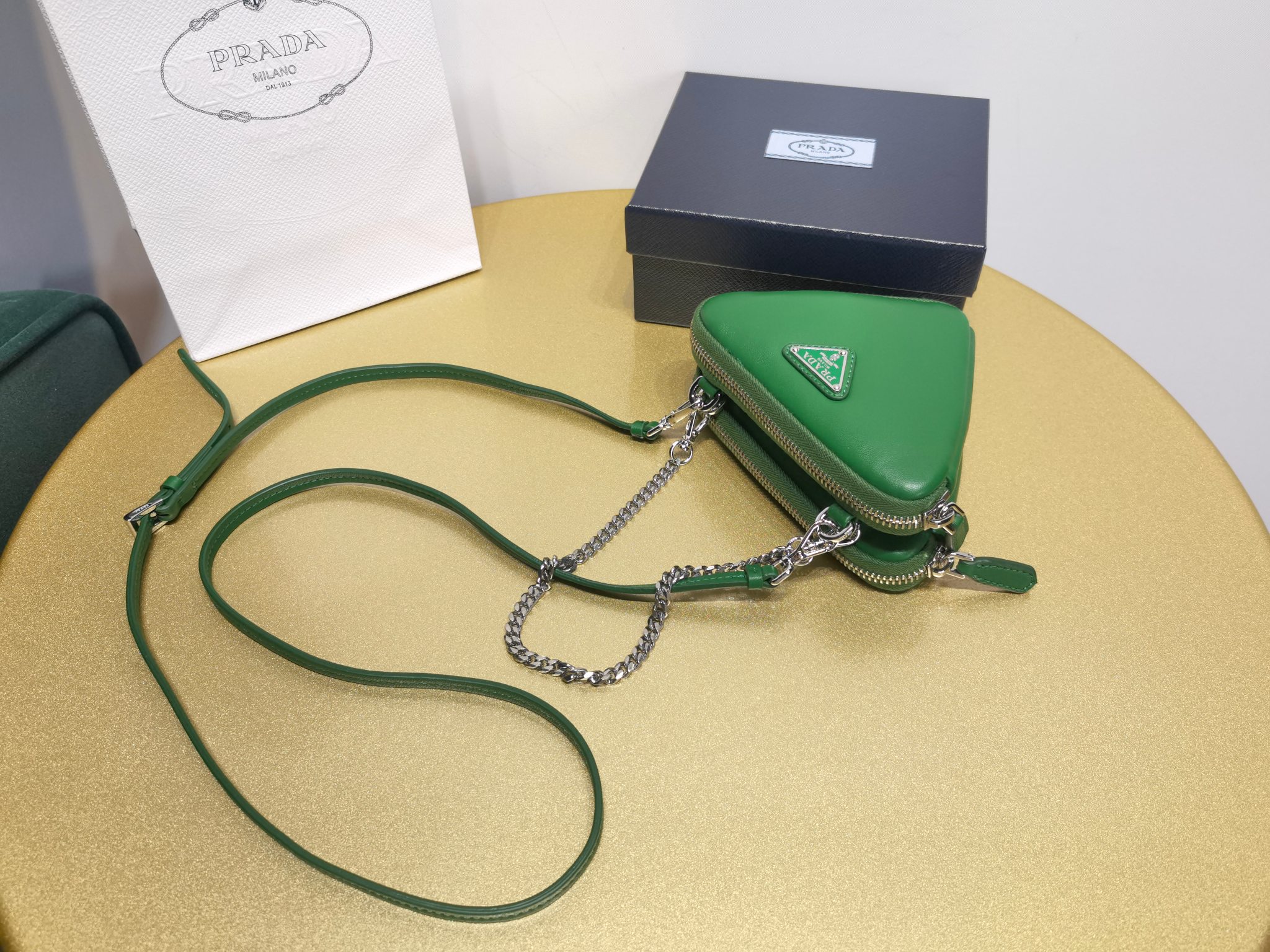 Prada leather mini pouch