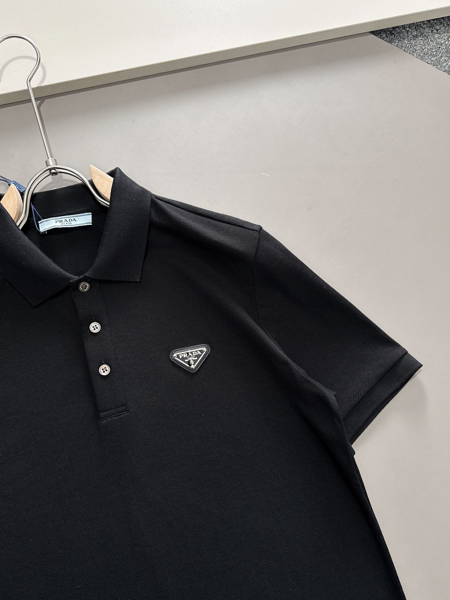 PRADA 25SS New Season Piqué Cotton Polo Shirt