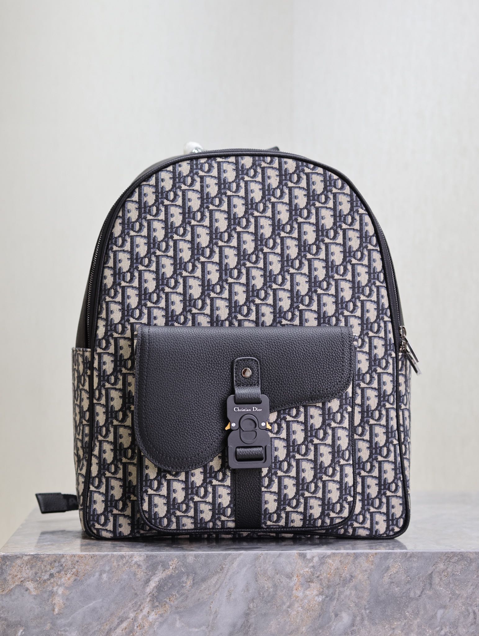 Saddle Zipper Backpack-Blue Cloth