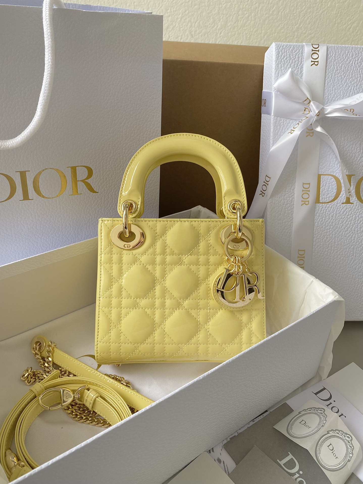 Dior Lady glossy patent leather