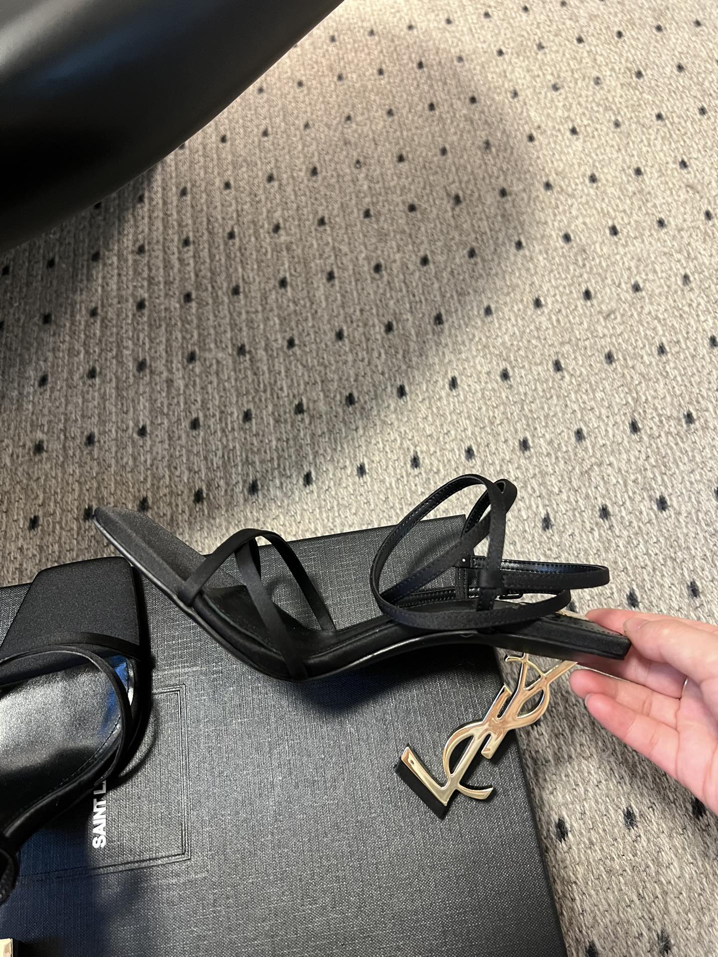 YSL Heel Logo Sandals