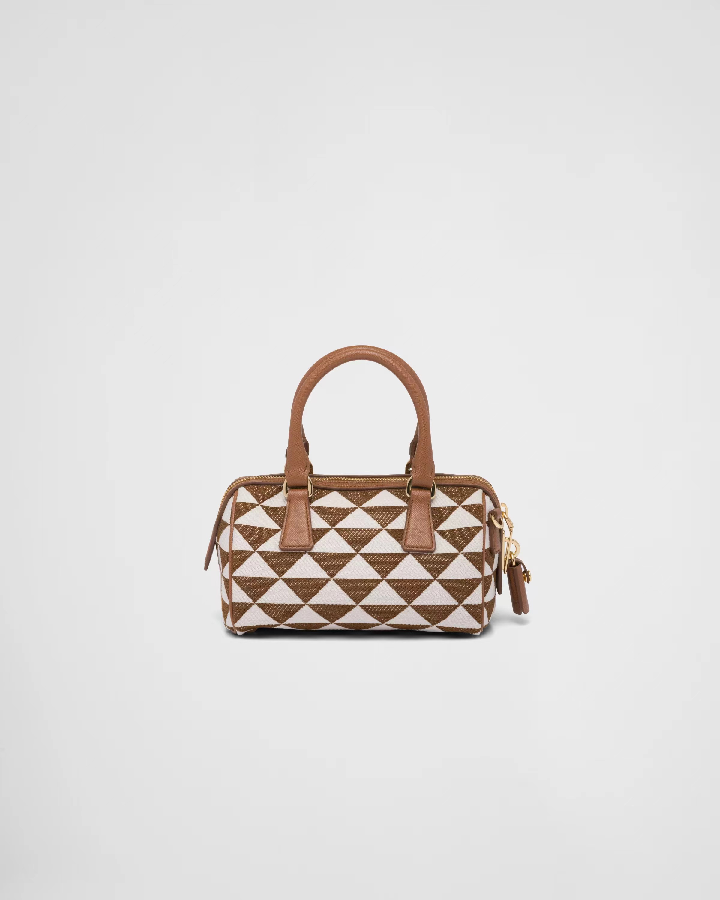 Prada Symbole embroidered fabric top-handle bag