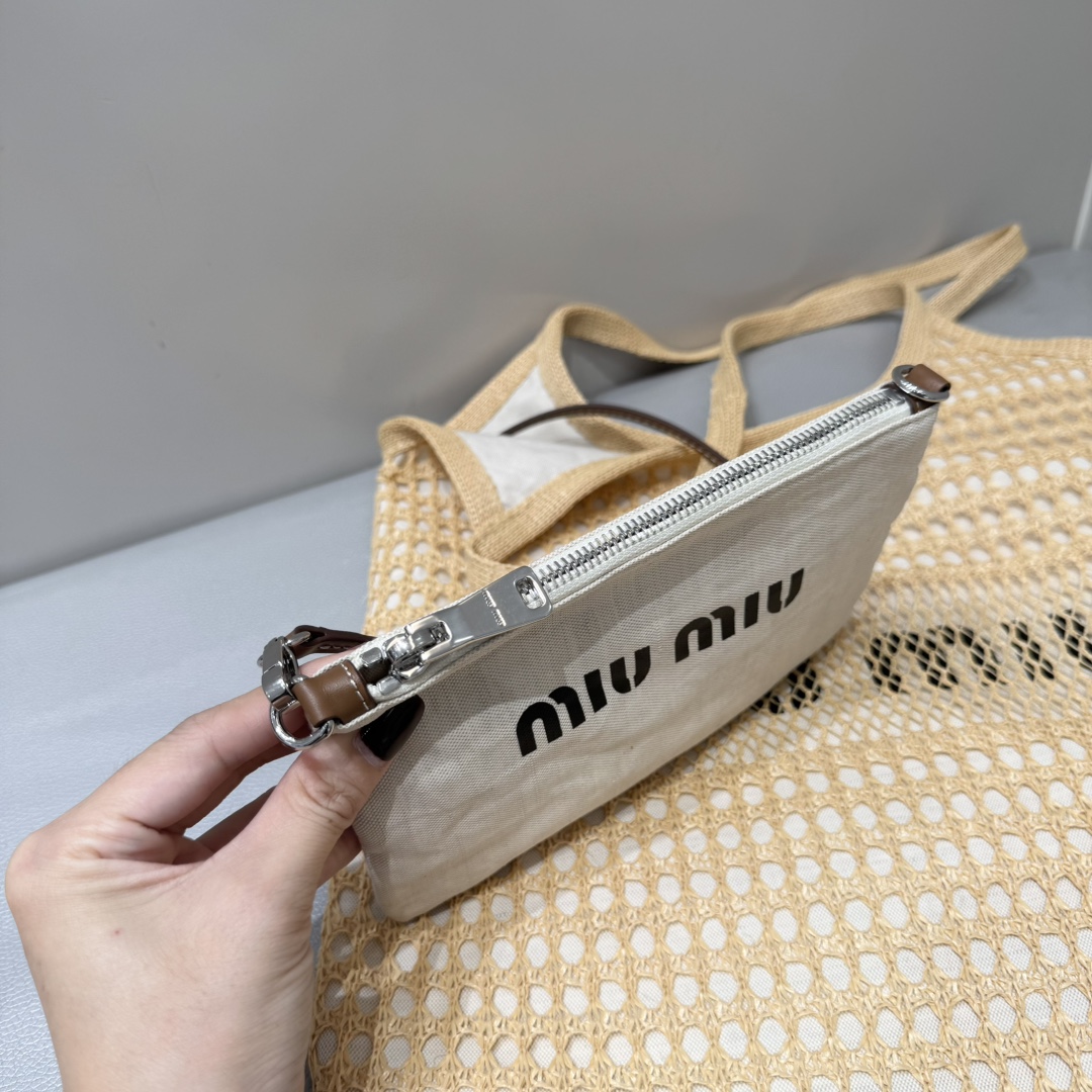 Miu Miu Woven Knit Tote Bag