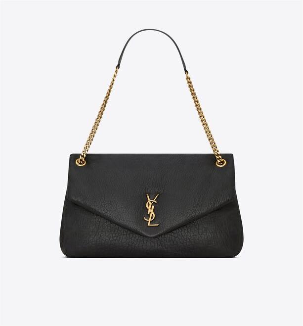 YSL-Calypso large in grained lambskin-BLack