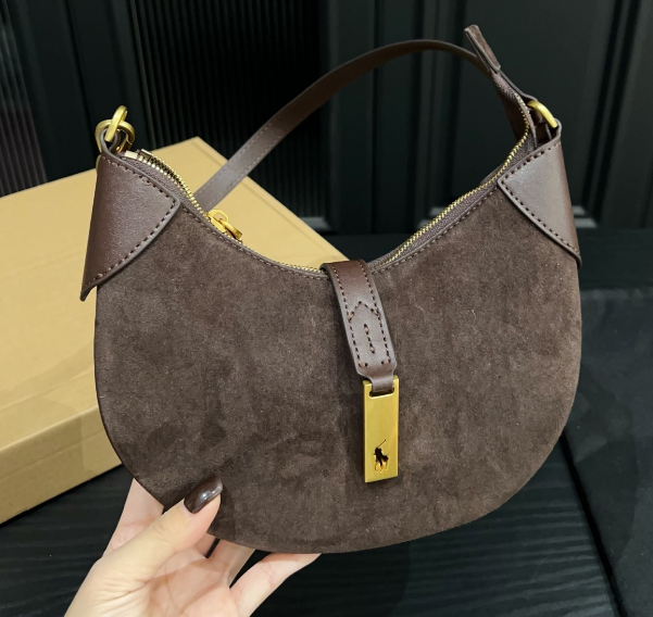 Ralph Lauren Polo ID Suede Mini Shoulder Bag