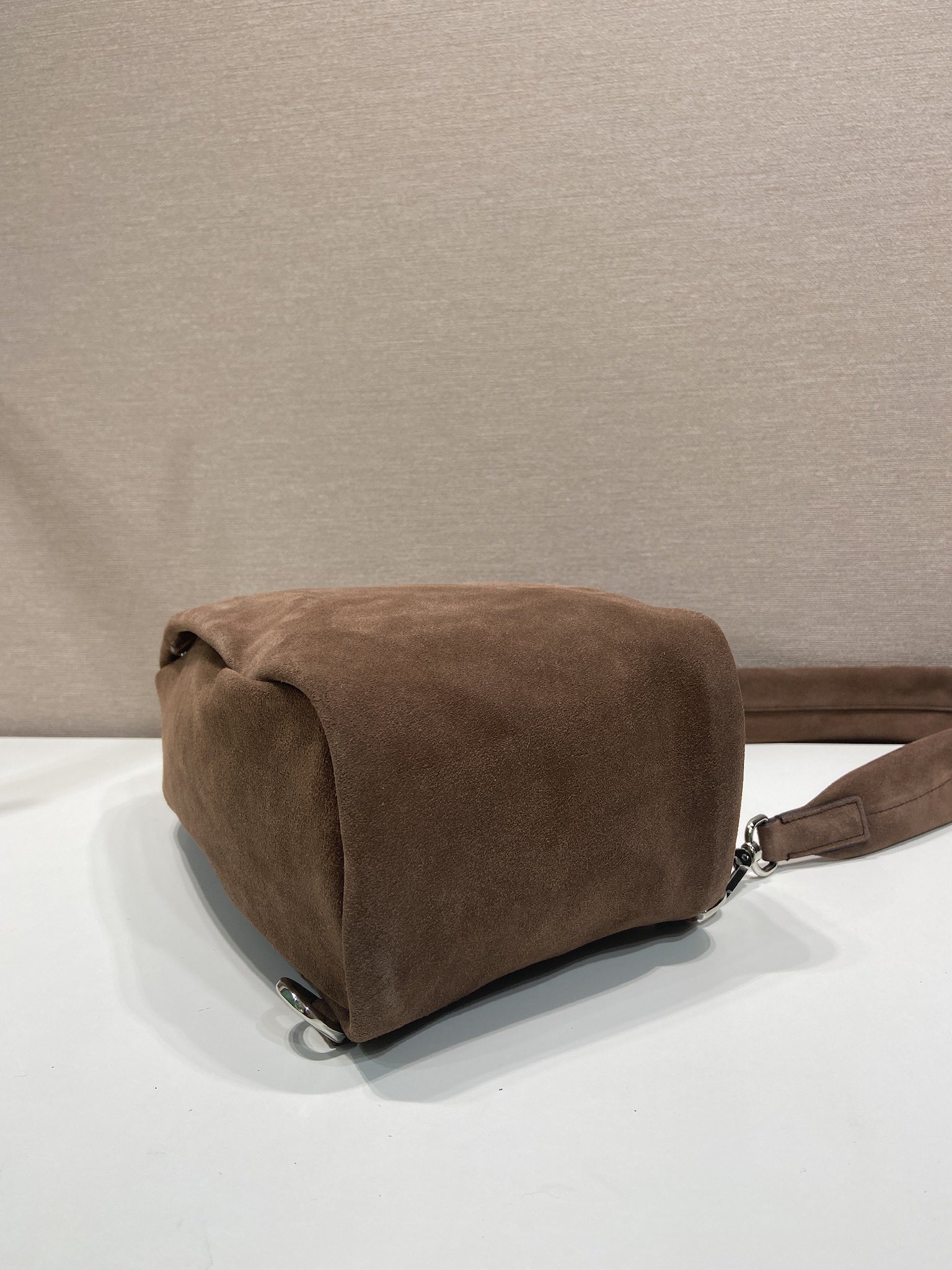 PRADA Distressed Leather Crossbody Bag