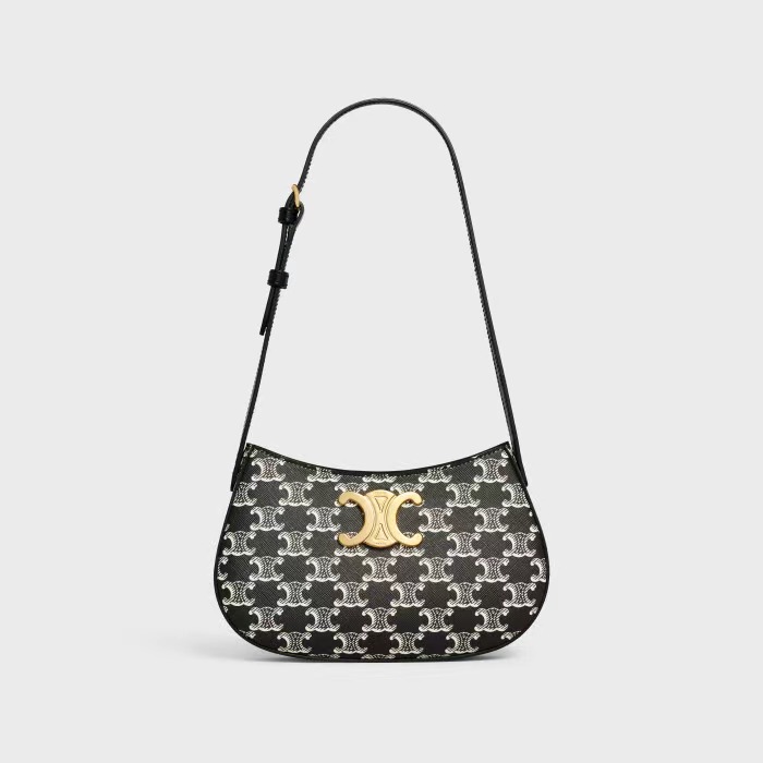 MEDIUM TILLY BAG IN TRIOMPHE CANVAS TWO-TONE BLACK