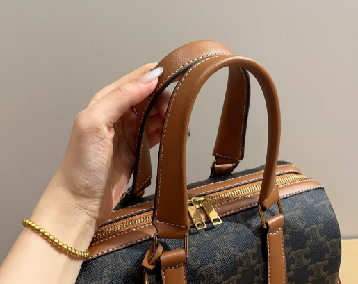 CELINE MEDIUM BOSTON IN Triomphe Canvas and calfskin