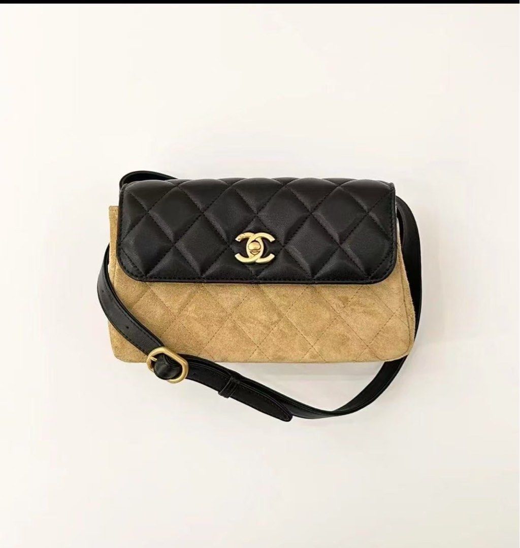 Chanel 25A Khaki Suede Mini Bag