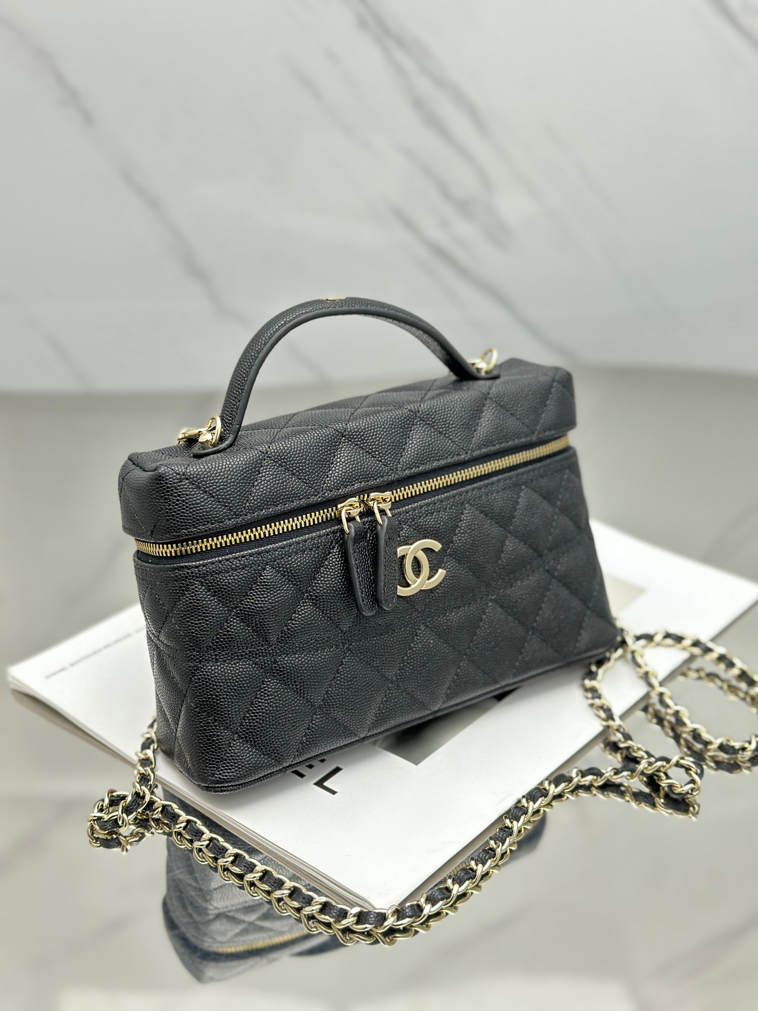 Chanel 25C LP Handle Makeup Bag Box bag