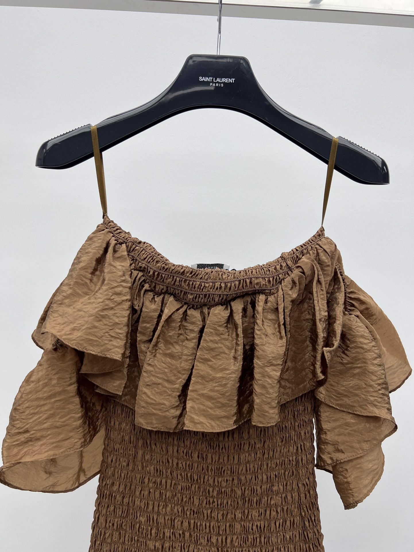 YSL-pleated wrap dress