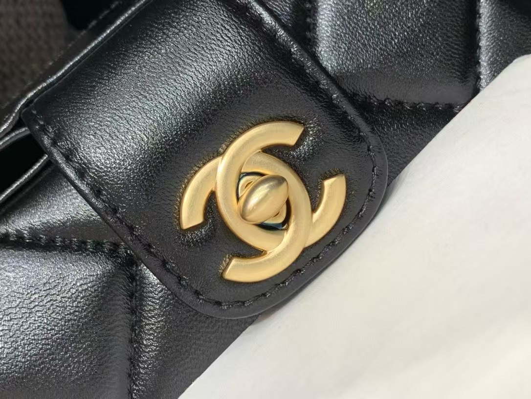 CHANEL Shiny Lambskin Cocodoc Top Handle Bag