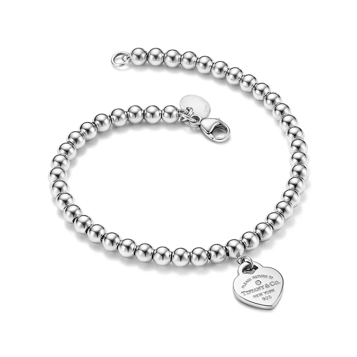 Tiffany Bead Bracelet in Silver, Tiffany Blue® with a Diamond, 4 mm