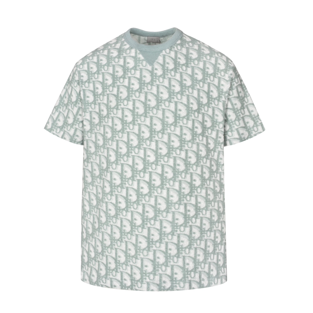 CD 24SS Towel Cotton Full Print jacquard Short Sleeve (green)