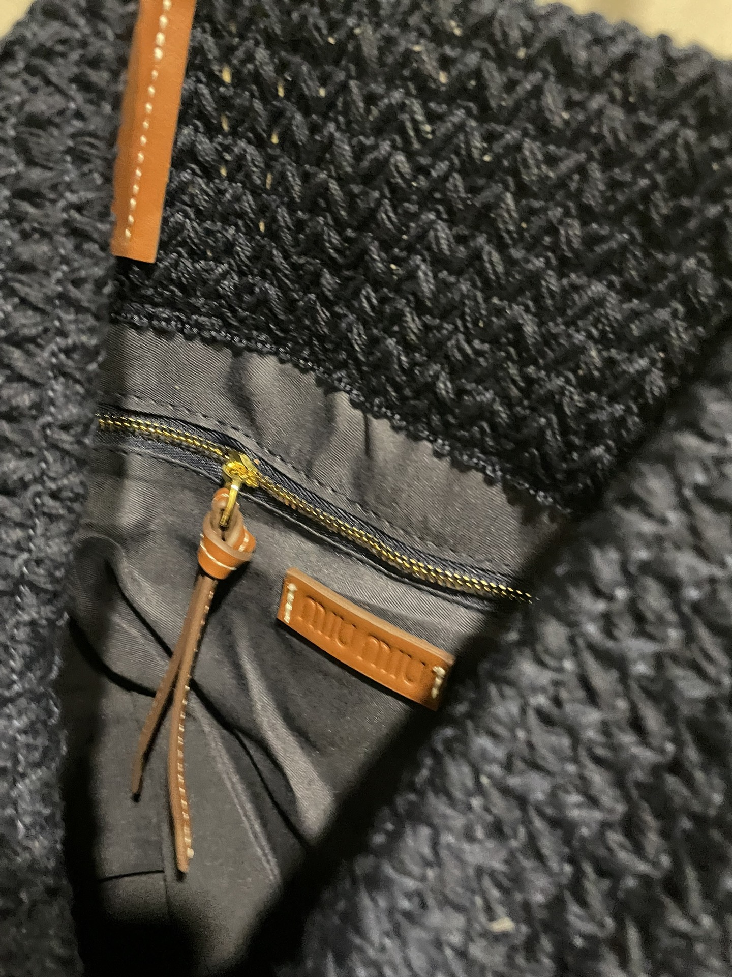 Miu Miu-Raffia woven tote bag