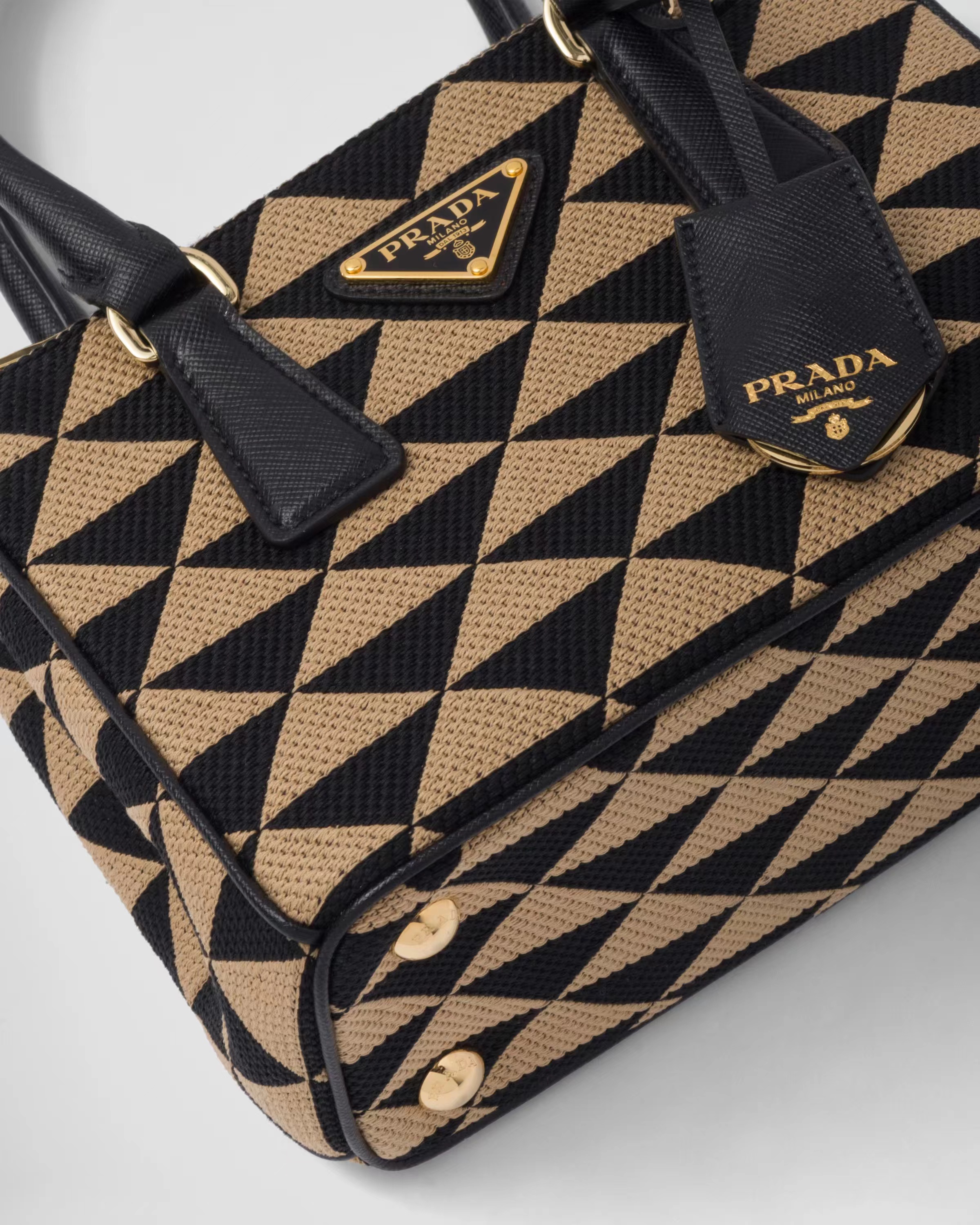 Prada Symbole embroidered fabric mini bag