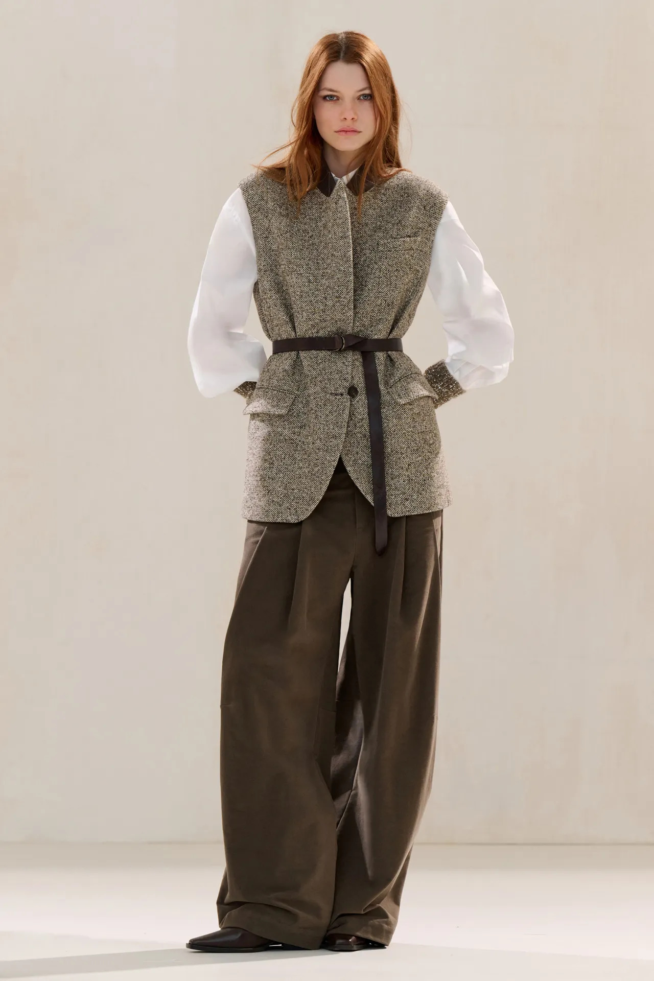 BRUNELLO CUCINELLI Belted cashmere-blend gilet