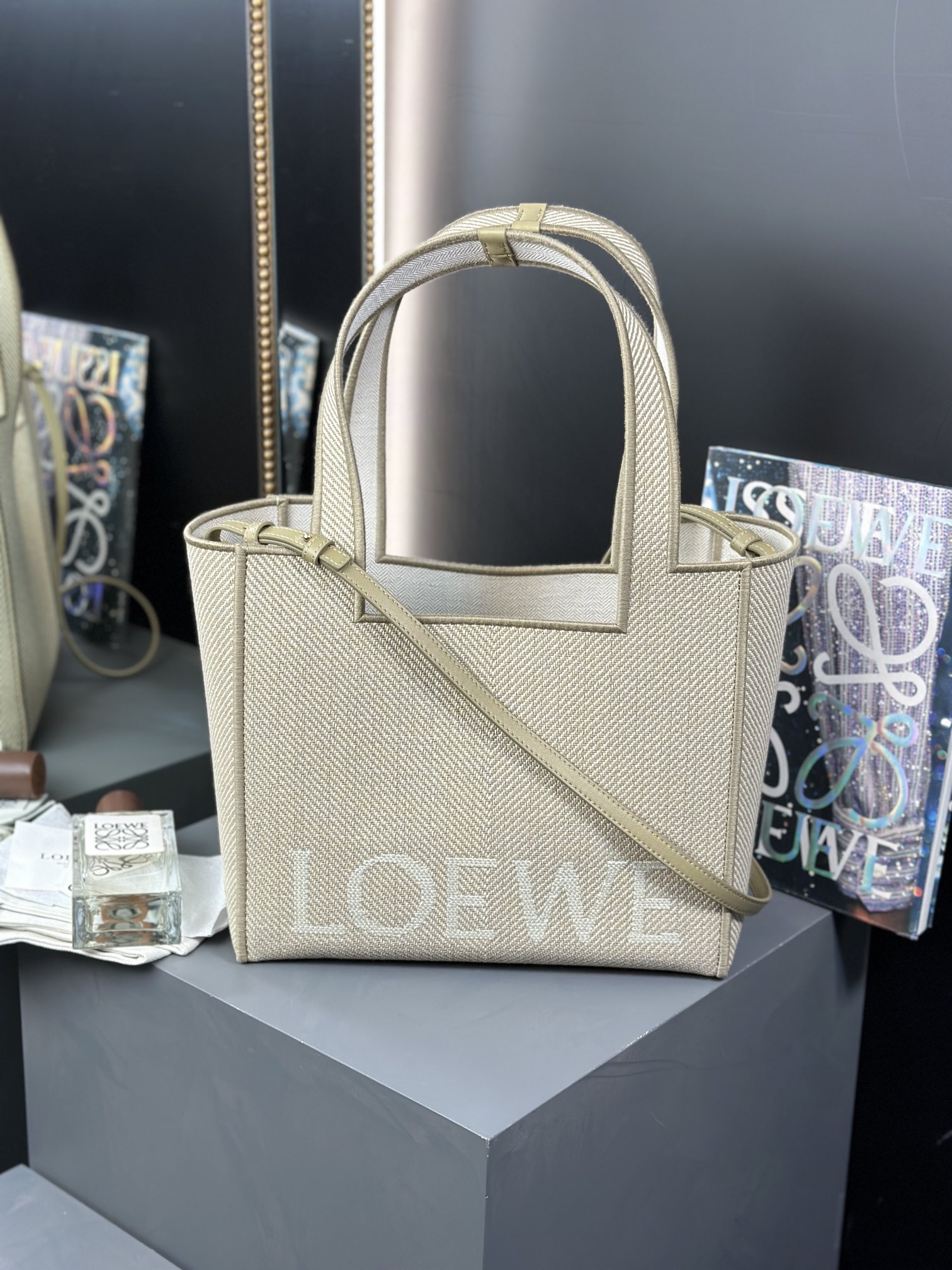 LOEWE Font Tote Jacquard Canvas