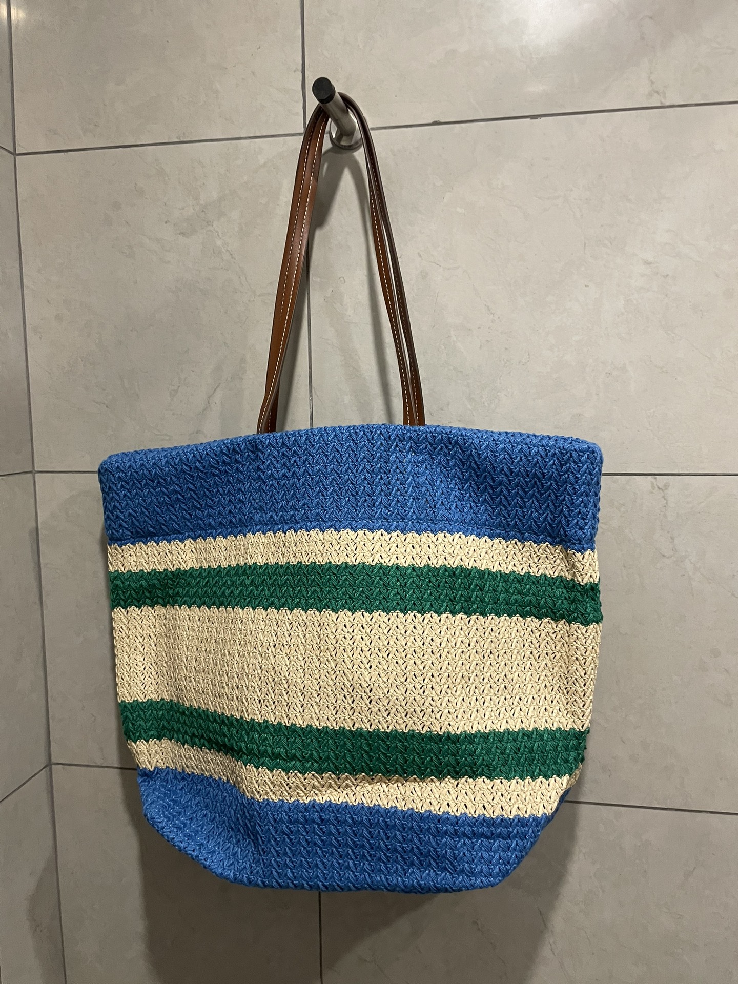 Miu Miu-Raffia woven tote bag