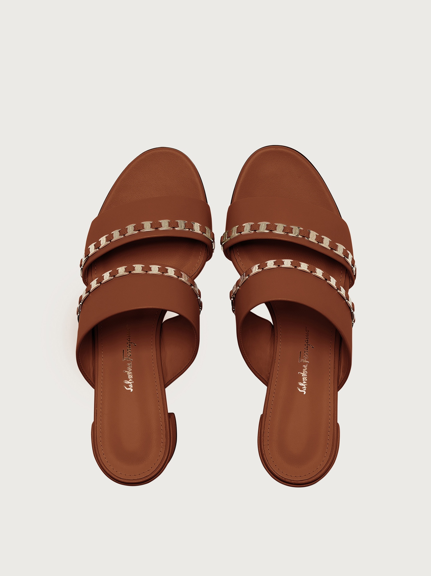 Salvatore Ferragamo Trabia Chain Block Heel