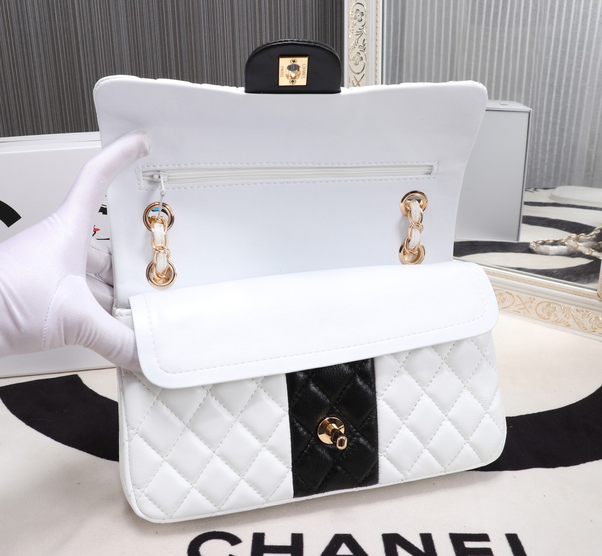 Chanel 2021 CF Two-Tone Flap Bag