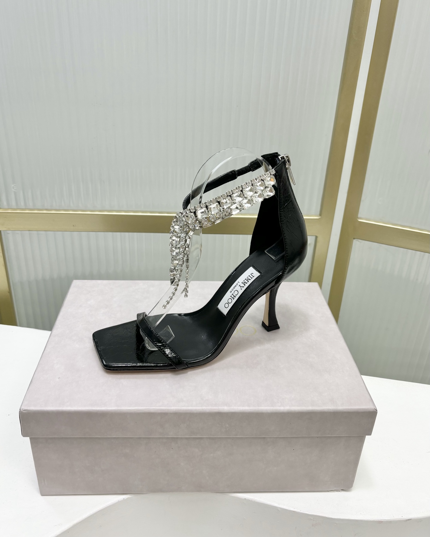 Jimmy Choo JC25 Crystal Fringe Heeled Sandals